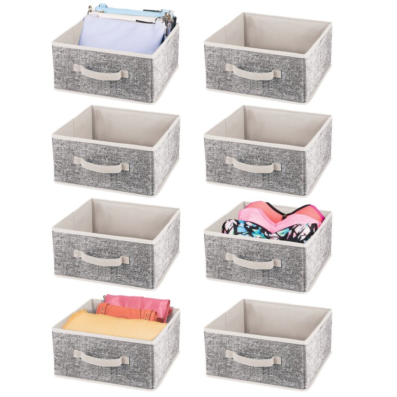 mDesign Soft Fabric Closet Organizer Box with Pull Handle